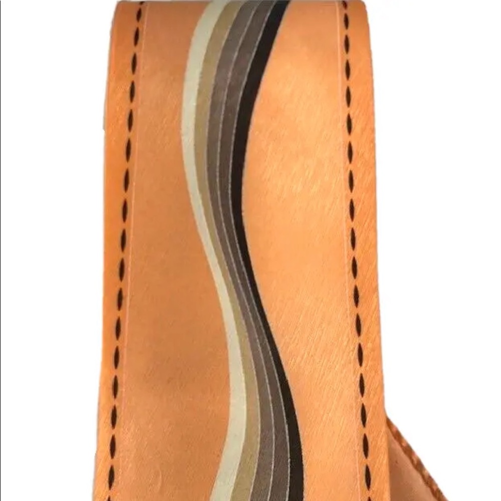 Henri Picard Men's Tie and Hanky Set Peach, Brown, Khaki Cream Silk 4" Wide